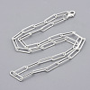 Brass Textured Paperclip Chain Necklace Making MAK-S072-01A-S-2
