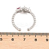 Brass Micro Pave Cubic Zirconia Cuff Open Rings for Women RJEW-C153-04P-02-5