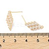 Brass Micro Pave Cubic Zirconia Stud Earring Findings KK-E107-24G-3