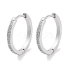 304 Stainless Steel Micro Pave Clear Cubic Zirconia Huggie Hoop Earrings EJEW-C096-01G-P-1