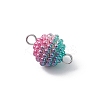 Imitation Pearl Acrylic Round Berry Connector Charms PALLOY-JF04422-01-4