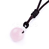 Natural Rose Quartz Pendant Necklaces NJEW-P241-A16-3