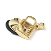 Real 18K Gold Plated Rack Plating Brass Micro Pave Clear Cubic Zirconia Pendants KK-C015-17G-14-3