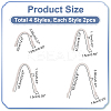 8Pcs 4 Style PU Leather Sew on Bag Handles PURS-WR0001-26A-2