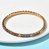 304 Stainless Steel Micro Pave Colorful Cubic Zirconia Tennis Bracelets for Women BJEW-G779-02G-1