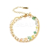 Gemstone Chip with Plastic Pearl Multi-strand Bracelets for Women BJEW-G739-01G-6