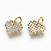 Brass Micro Pave Clear Cubic Zirconia Charms LS-RJEW-T063-60G-NF-2