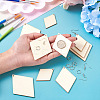 DIY Rhombus Shape Natural Wood Pendants Earring Making Kits DIY-YS0001-14-6