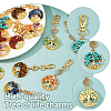 14Pcs 7 Colors Chakra Natural & Synthetic Gemstone Chips Beads & Alloy Tree of Life Pendant Decorations HJEW-FH00151-4