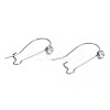 304 Stainless Steel Hoop Earrings Findings Kidney Ear Wires STAS-N092-139-3