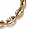 Cowrie Shell Beads Necklaces with Nylon Thread Cord and Brass Beads NJEW-JN02406-2