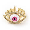 Cubic Zirconia Sun with Evil Eye Open Cuff Ring with Enamel RJEW-B042-08G-2