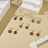 5 Pair 5 Style Natural Mixed Gemstone & Glass Seed Braided Oval Dangle Earrings Set EJEW-JE05119-3
