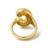 Letter Brass Micro Pave Clear Cubic Zirconia Open Cuff Ring for Women RJEW-N046-03C-G-3