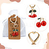 22Pcs Zinc Alloy Enamel Pendant Keychains KEYC-ME0001-07-3