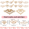 48Pcs 6 Styles Alloy Crystal Rhinestone Connector Charms RB-SC0001-10-2