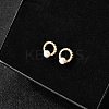 925 Sterling Silver Clear Cubic Zirconia Ring Stud Earrings EJEW-L300-09G-2