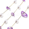 Handmade Dyed Natural Quartz Crystal and ABS Imitation Pearl Beaded Chains CHS-P019-07G-A-1