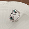 Brass and Rhinestone Cuff Open Rings FS-WGAACF4-01-3