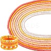9 Strands 9 Colors Flat Round Handmade Polymer Clay Beads CLAY-WR0001-01-1