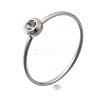 304 Stainless Steel Finger Ring Rhinestone Settings STAS-H237-01C-P-1