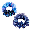 2Pcs 2 Colors Chic Solid Color French Satin Pigtail Hair Tie for Elegant Hairstyles OHAR-TA0001-11-2