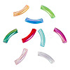 50Pcs UV Plating Transparent Rainbow Iridescent Acrylic Beads OACR-TA0004-19-3