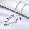 Brass Micro Pave Cubic Zirconia Teardrop Pendant Necklaces NJEW-B157-11P-3