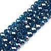 Electroplate Glass Beads Strands X-EGLA-A044-T8mm-B27-1