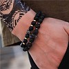 Fashion Retro Black Matte Bracelet Set with Zircon Crown ZZ8347-20-1