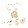 3 Pairs 3 Style Natural Quartz Crystal Chips Beaded Cluster Dangle Stud & Leverback Earrings EJEW-JE04895-03-3