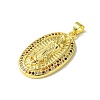 Real 18K Gold Plated Brass Micro Pave Cubic Zirconia Pendants KK-H472-17G-01-2