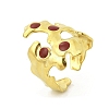 Irregular 304 Stainless Steel Enamel Wide Open Cuff Rings for Women RJEW-G338-12G-01-4