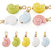 5Pcs Glazed Nautilus Seashell Shape Porcelain Pendants PALLOY-TAC0222-1