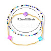 2Pcs 2 Styles Glass Seed Bead & Brass Beads Stretch Bracelets TY2852-1-3