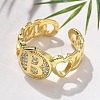 Brass Micro Pave Clear Cubic Zirconia Open Cuff Rings for Women RJEW-K289-02G-B-2
