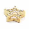 Brass Micro Pave Clear Cubic Zirconia Slide Charms ZIRC-P085-03G-3