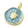 Brass Enamel Pendants KK-P338-15G-03-2
