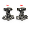 Vintage Men's 304 Stainless Steel Thor's Hammer Focus Pendants STAS-O044-18-2