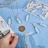 20Pcs Natural Quartz Crystal Pendants PALLOY-AB00128-3
