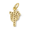 Brass Micro Pave Cubic Zirconia Charms ZIRC-F132-04G-2