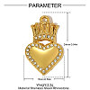 304 Stainless Steel with Rhinestone Pendants STAS-OY005-05G-2