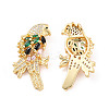 Rack Plating Brass Micro Pave Cubic Zirconia Pendants ZIRC-C035-01G-01-2