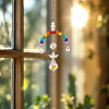 2Pcs Glass Crystal Prism Rainbow Angel Hanging Suncatchers HJEW-TADJ0016-6