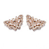 Brass Micro Pave Clear Cubic Zirconia Pendants KK-S359-087-RS-1