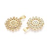 Brass Micro Pave Clear Cubic Zirconia Pendants KK-T075-89G-2