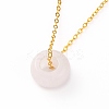 Rondelle Natural Rose Quartz Pendant Necklaces NJEW-JN03237-02-1