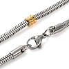 304 Stainless Steel Round Snake Chain Necklaces for Women NJEW-G140-13GP-3