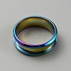 304 Stainless Steel Grooved Finger Ring Settings RJEW-WH0010-08D-MC-2