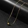 Stainless Steel Round Pendant Necklaces for Women NJEW-G160-02G-3